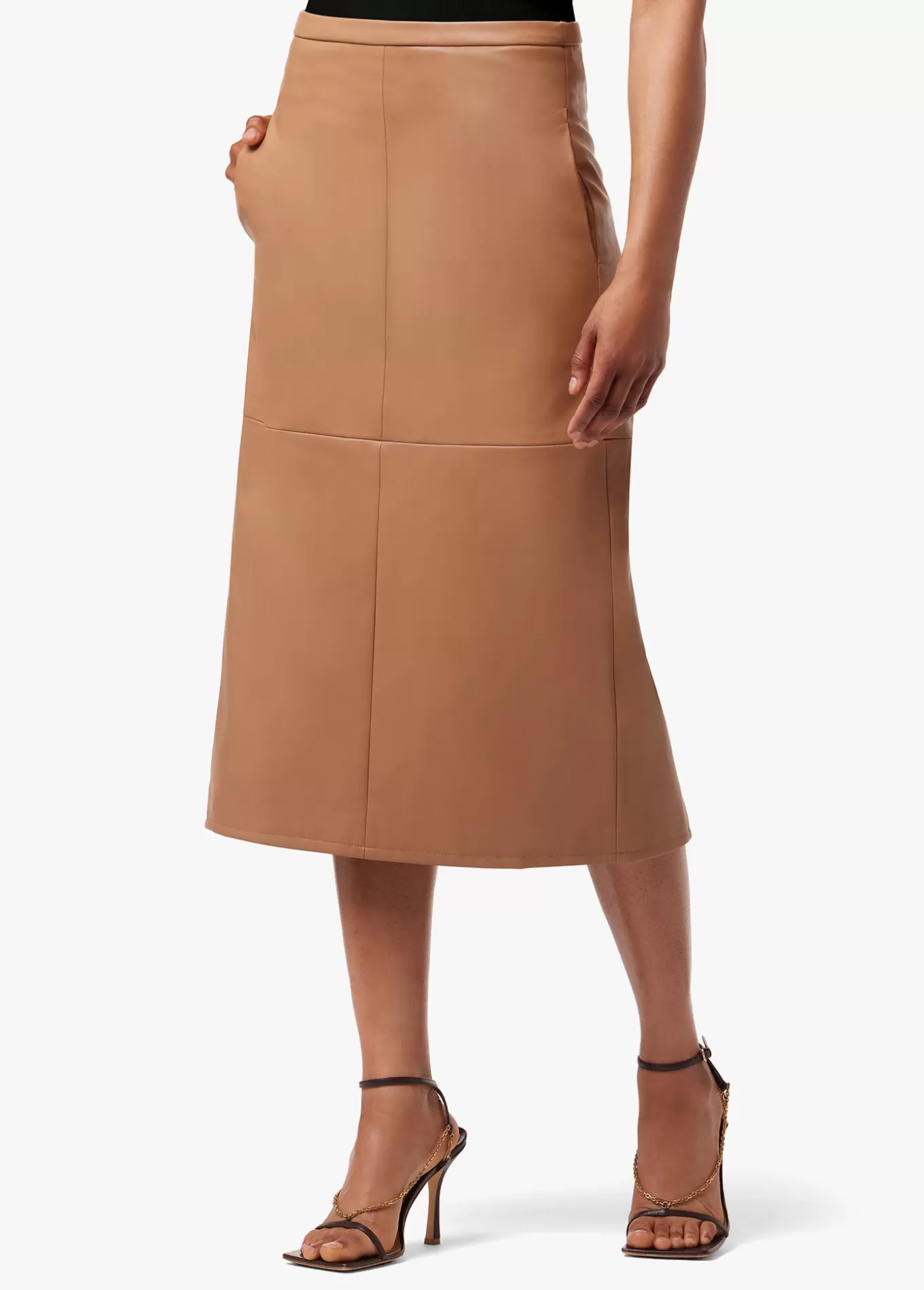 DOREEN CROSS SEAMED FAUX LEATHER SKIRT>Joe’s Jeans Hot